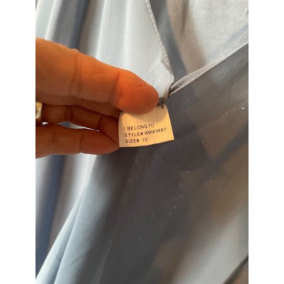 Lace Dress with Chiffon Overlay Formal Party Cocktail Elegant Gray Women Size 10 - Picture 5 of 6